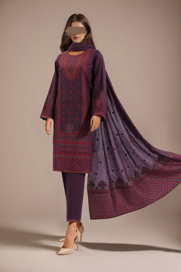 Unstitched Jacquard Cotton 2 Piece (Shirt/Dupatta)