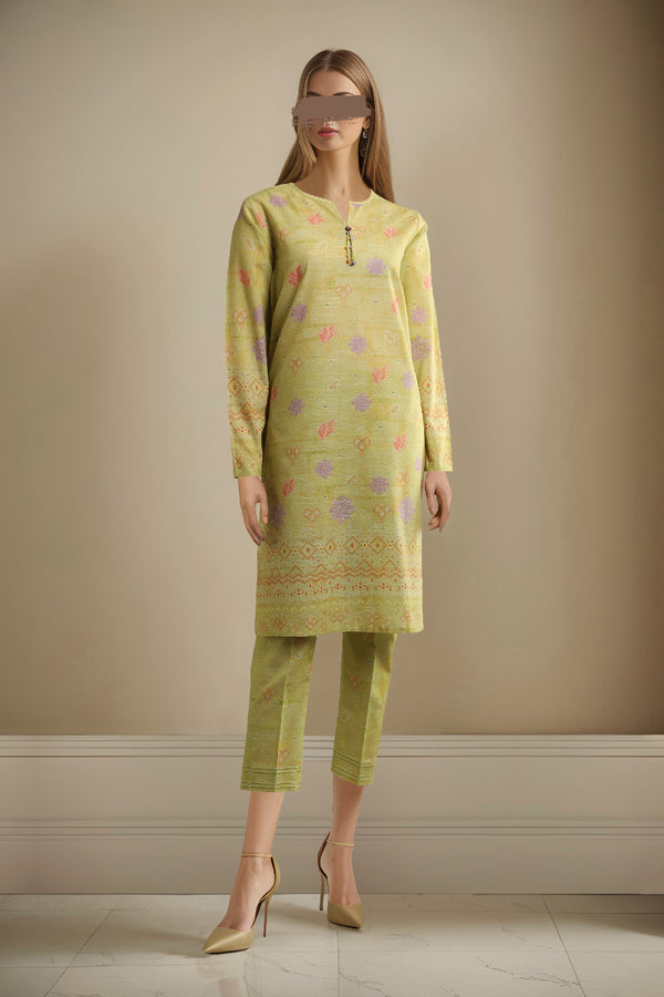 Unstitched Printed Khaddar Viscose 2 Piece (Shirt/Trouser)