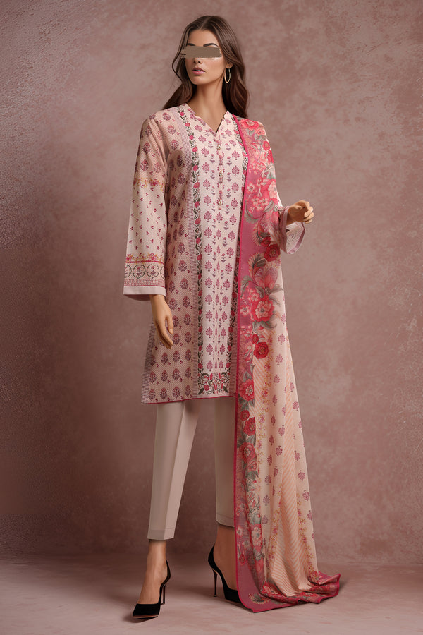 Unstitched Printed  Khaddar Shirt