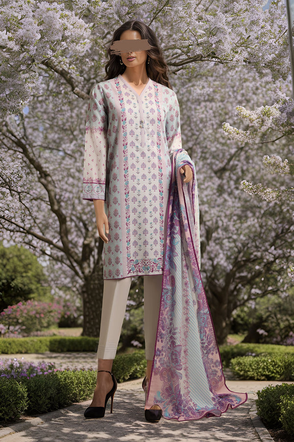 Unstitched Printed Khaddar 3 Piece