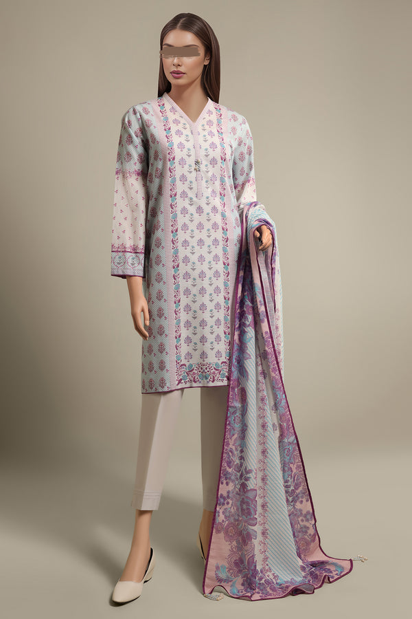 Unstitched Printed Khaddar 2 Piece (Shirt/Dupatta)