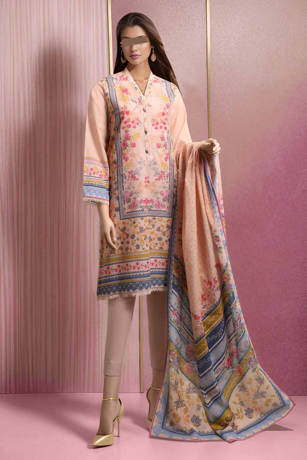 Unstitched Printed Khaddar 2 Piece (Shirt/Dupatta)