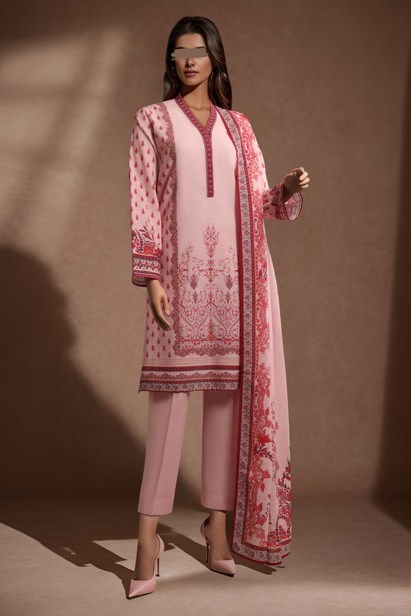 Unstitched Printed Khaddar 2 Piece (Shirt/Dupatta)