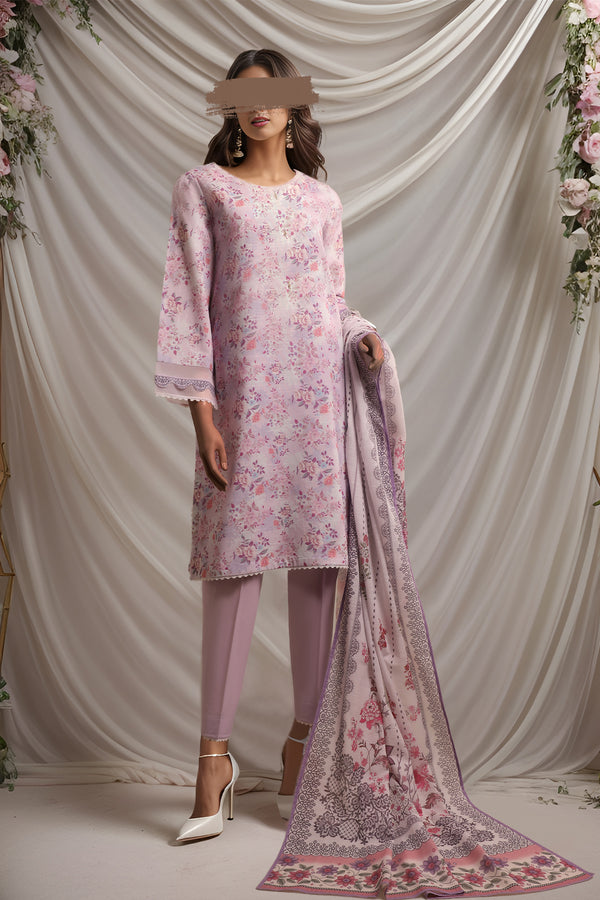 Unstitched Printed Khaddar 3 Piece