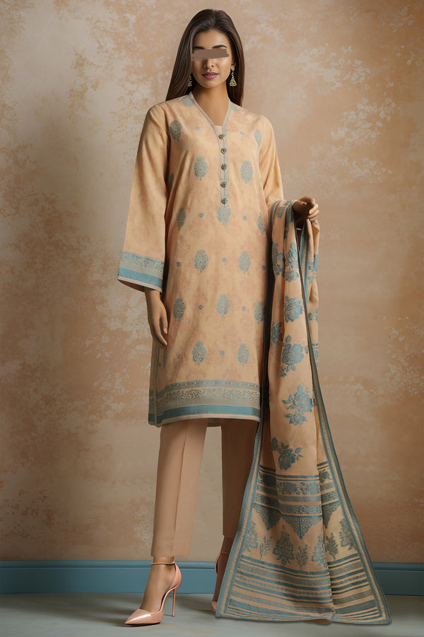 Unstitched Jacquard Cotton 2 Piece (Shirt/Dupatta)