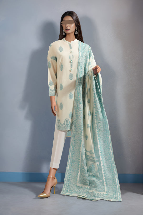 Unstitched Jacquard Cotton 2 Piece (Shirt/Dupatta)