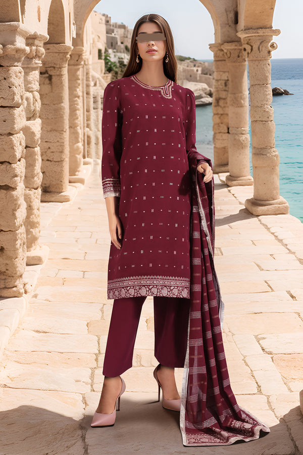 Unstitched Jacquard Cotton 3 Piece