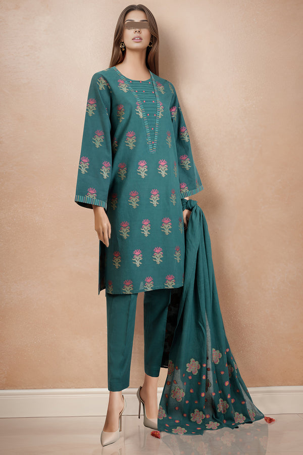 Unstitched Jacquard Cotton 2 Piece (Shirt/Dupatta)