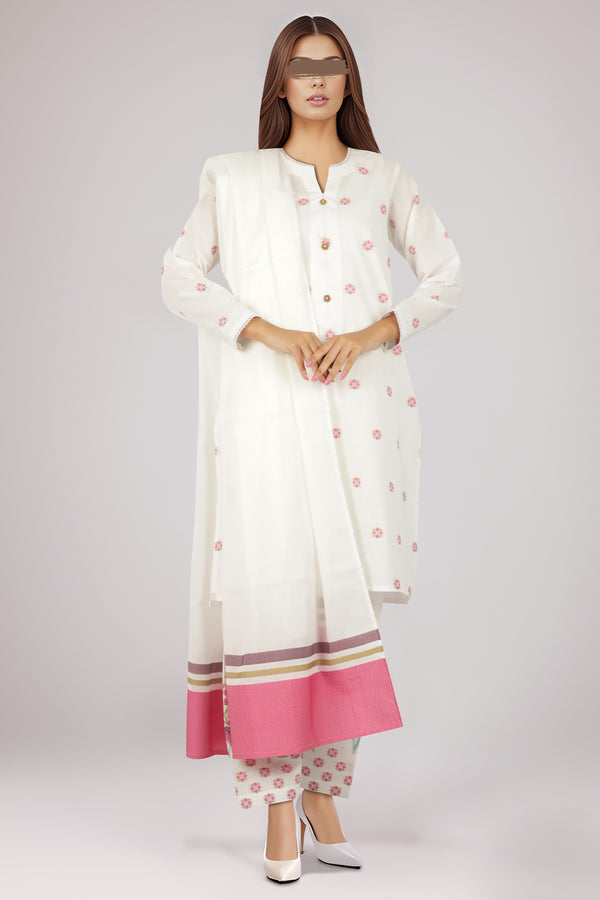 Unstitched Jacquard Cotton 3 Piece