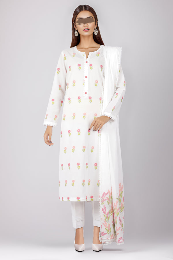 Unstitched Jacquard Cotton 3 Piece