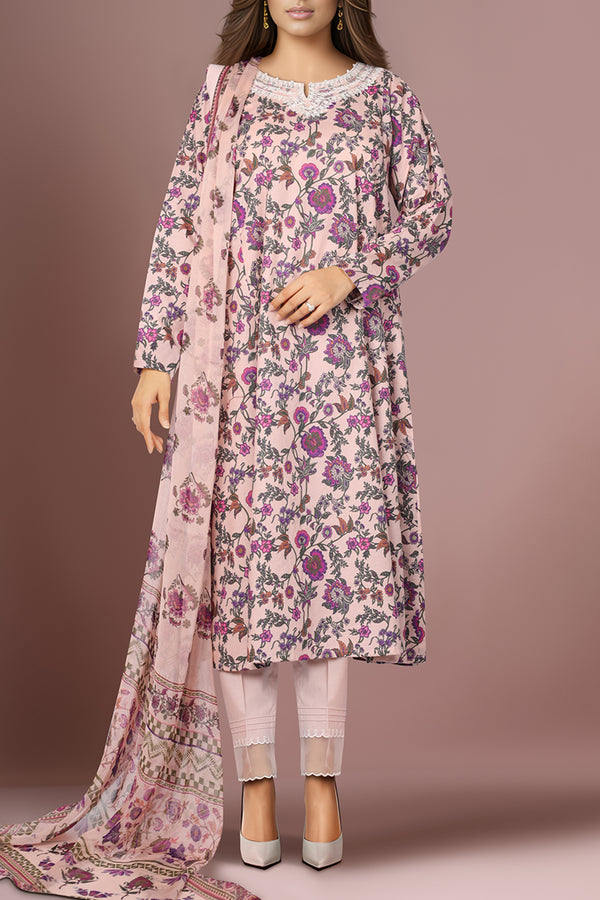 Unstitched Embroidered Lawn Shirt