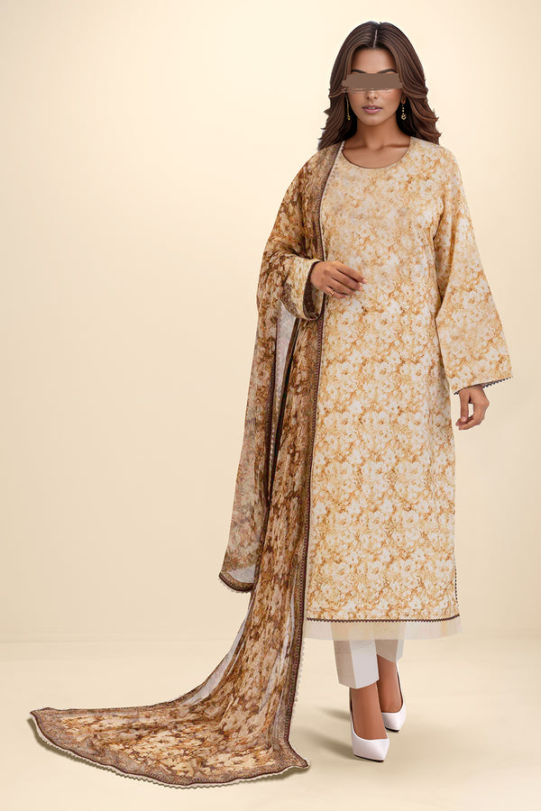 Unstitched Printed Lawn 3 Piece