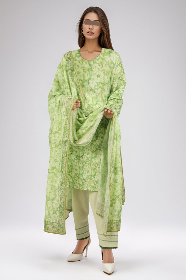 Unstitched Printed Lawn 3 Piece