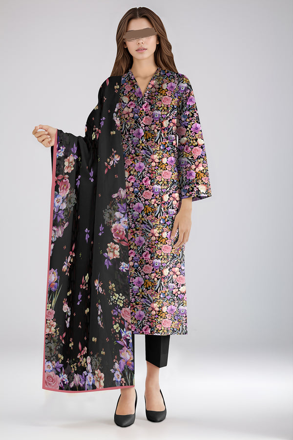 Unstitched Printed Lawn 3 Piece