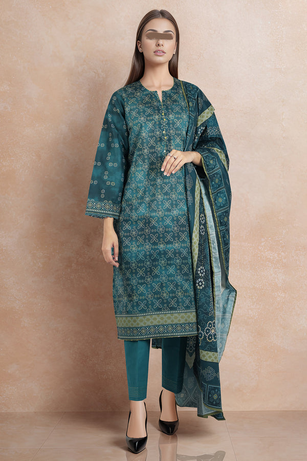 Unstitched Printed Lawn 3 Piece