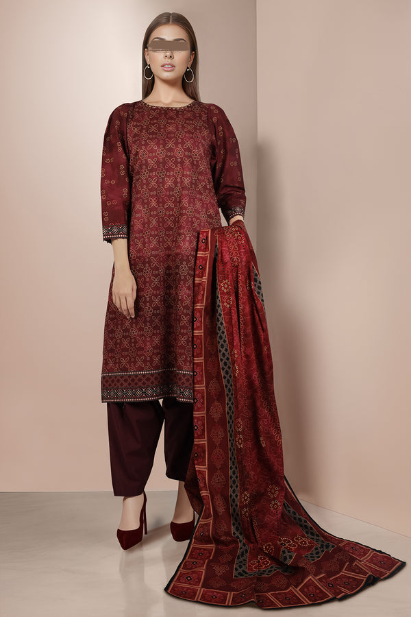 Unstitched Printed Lawn 2 Piece (Shirt/Dupatta)