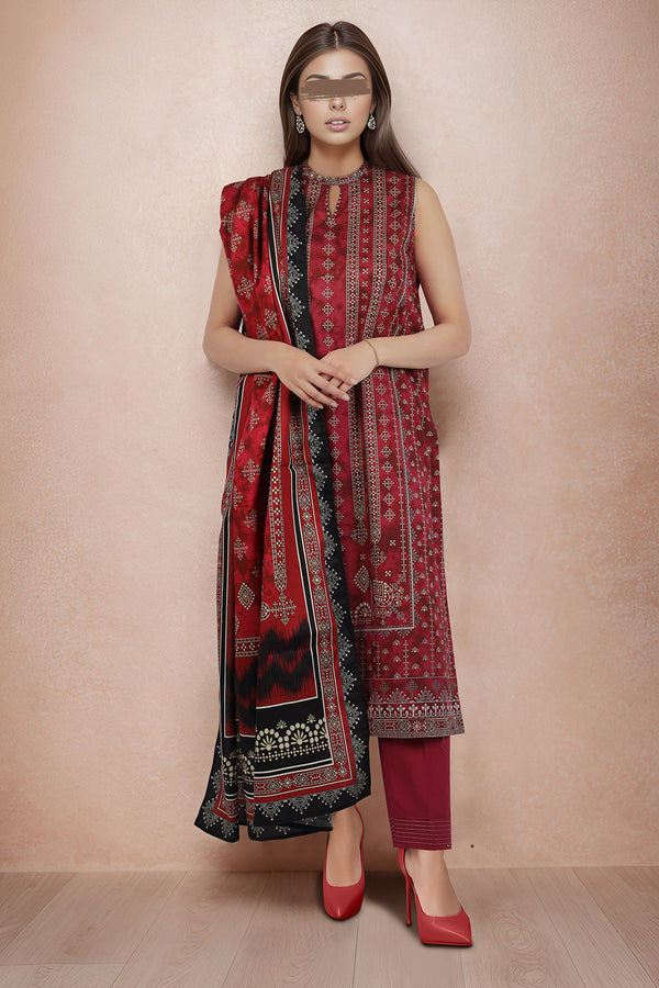 Unstitched Printed Lawn 3 Piece