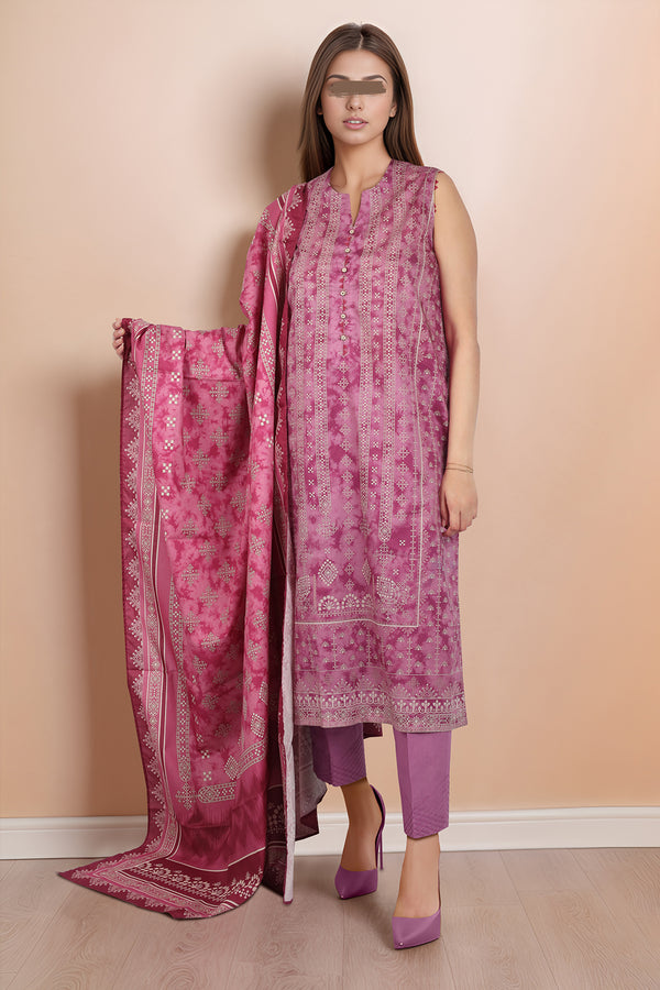 Unstitched Printed Lawn 3 Piece