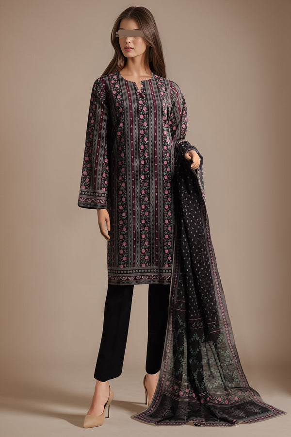 Unstitched Printed Lawn 3 Piece