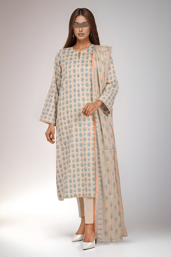 Unstitched Printed Lawn 2 Piece (Shirt/Dupatta)