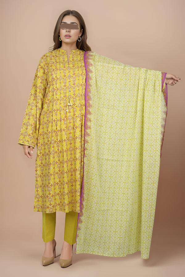 Unstitched Printed Lawn 3 Piece