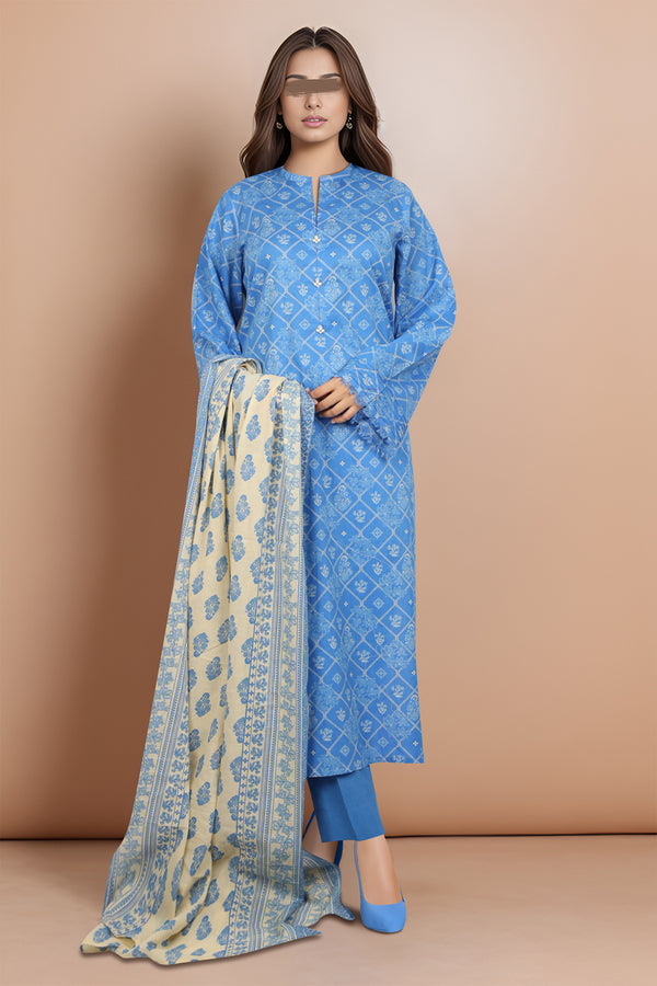 Unstitched Printed Lawn 2 Piece (Shirt/Dupatta)