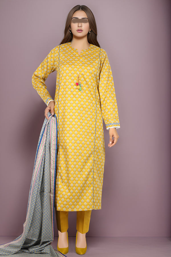 Unstitched Printed Lawn 2 Piece (Shirt/Dupatta)