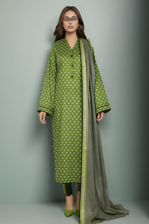 Unstitched Printed Lawn 3 Piece