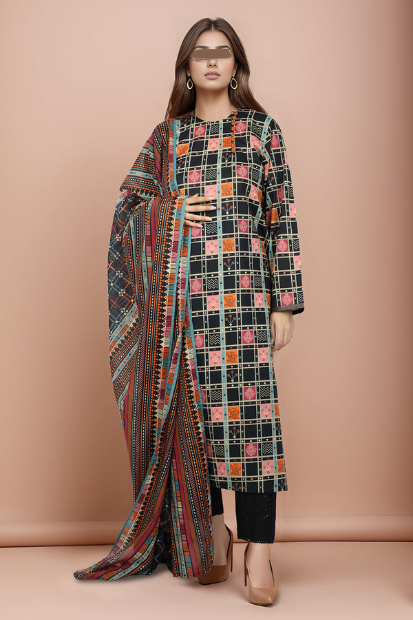 Unstitched Printed Lawn 3 Piece