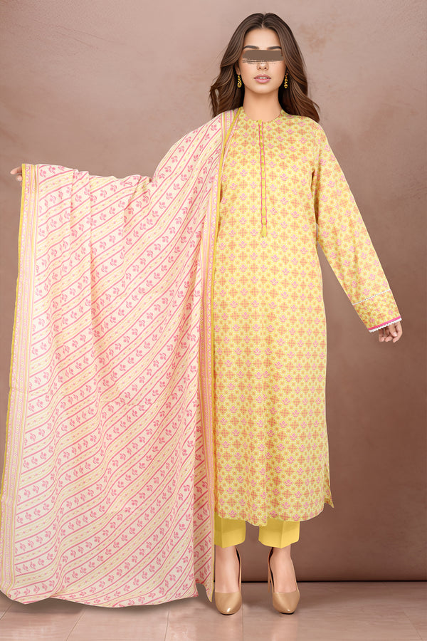 Unstitched Printed Lawn 3 Piece