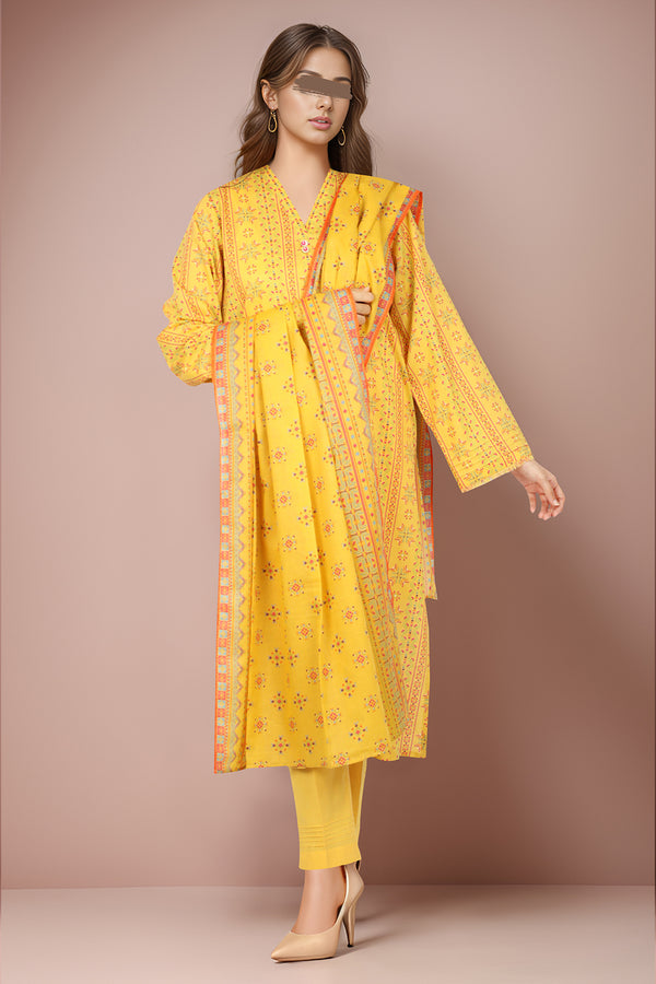 Unstitched Printed Lawn 3 Piece