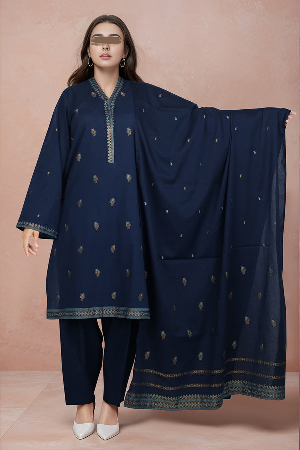 Unstitched Jacquard Cotton 3 Piece