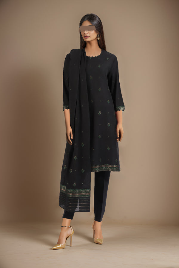 Unstitched Jacquard Cotton 3 Piece