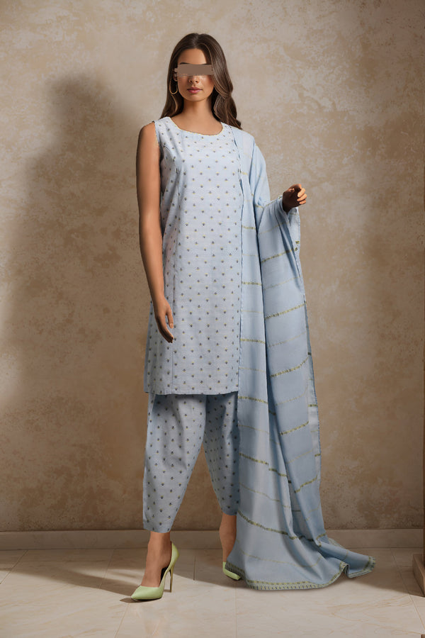 Unstitched Jacquard Cotton 3 Piece