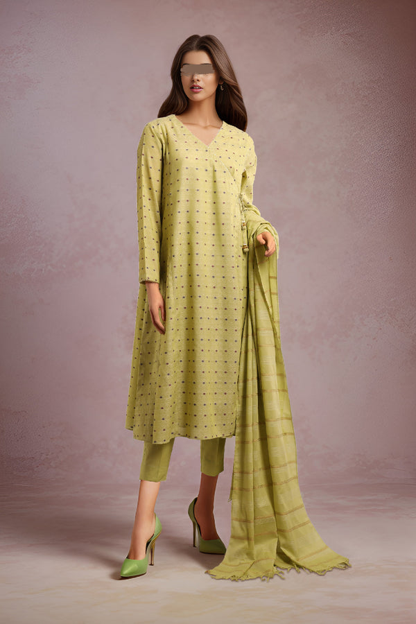 Unstitched Jacquard Cotton 2 Piece (Shirt/Dupatta)