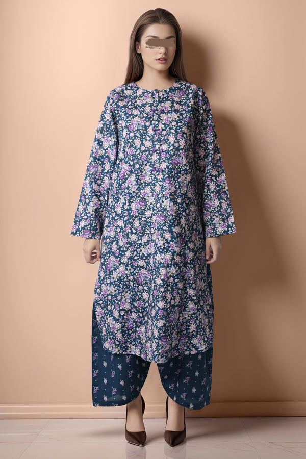 Unstitched Printed Khaddar Cotton Shirt