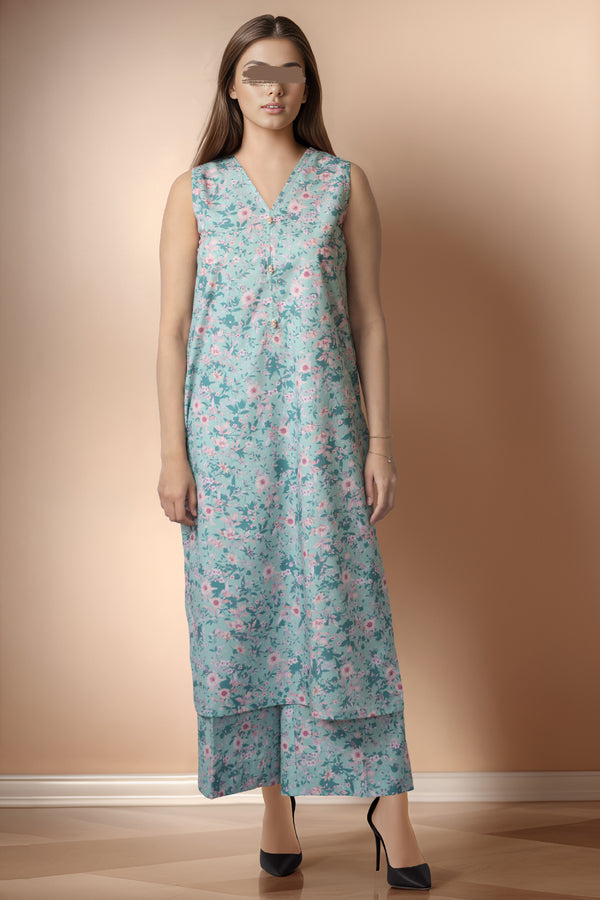Unstitched Printed Polyester 2 Piece (Shirt/Trouser)
