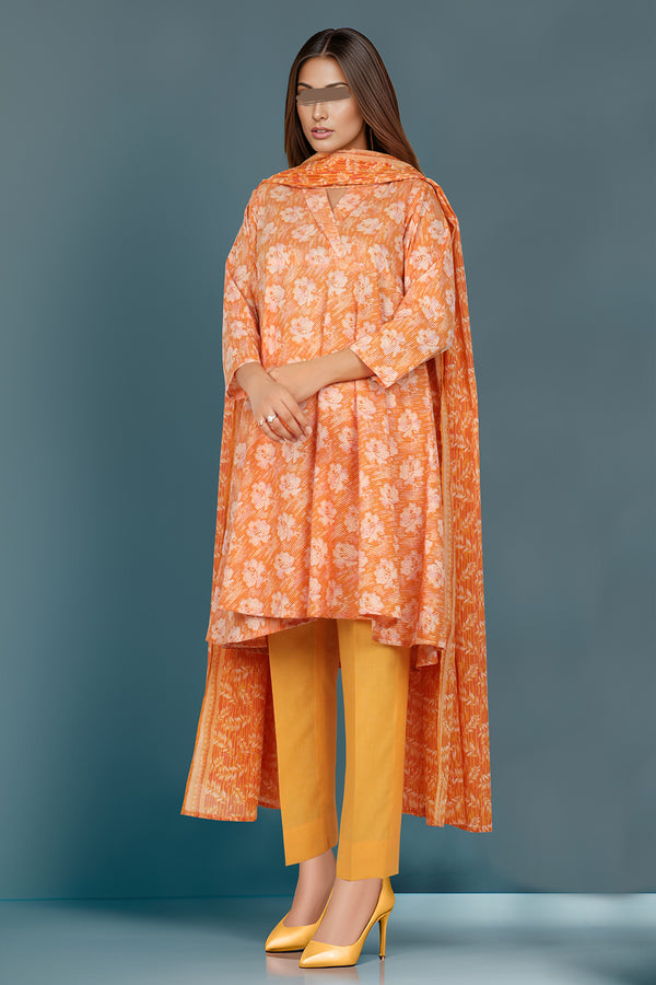 Unstitched Printed Lawn 2 Piece (Shirt/Dupatta)