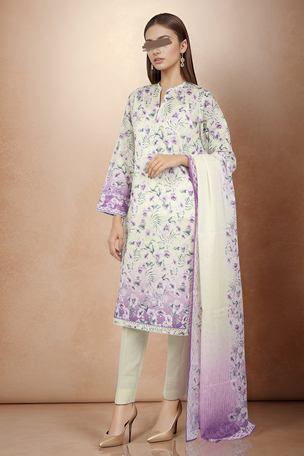 Unstitched Printed Lawn 2 Piece (Shirt/Dupatta)