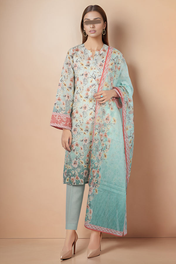 Unstitched Printed Lawn 3 Piece