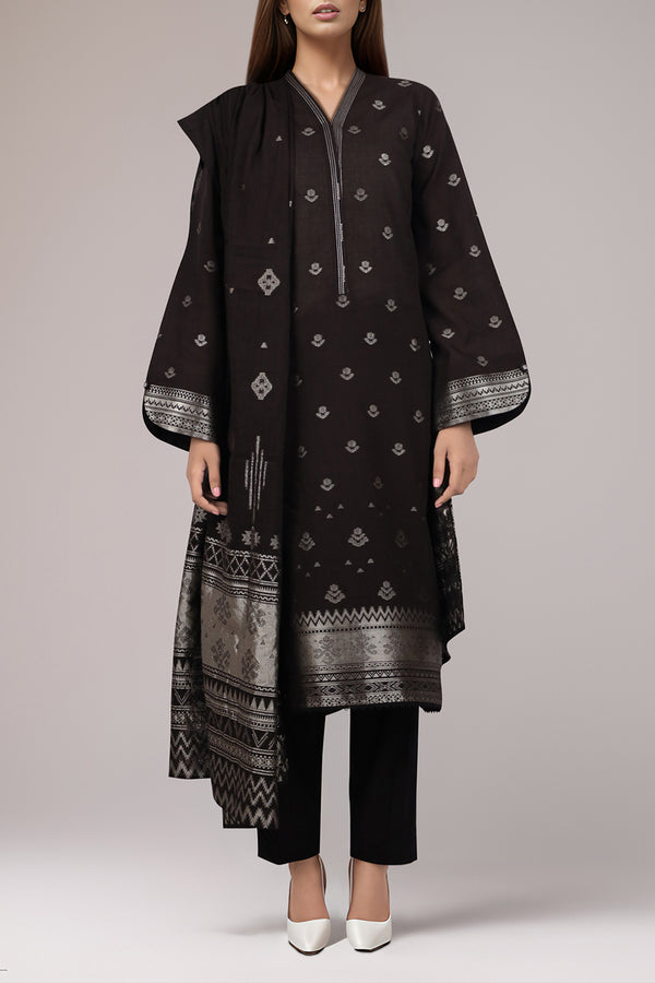 Unstitched Jacquard Cotton 3 Piece