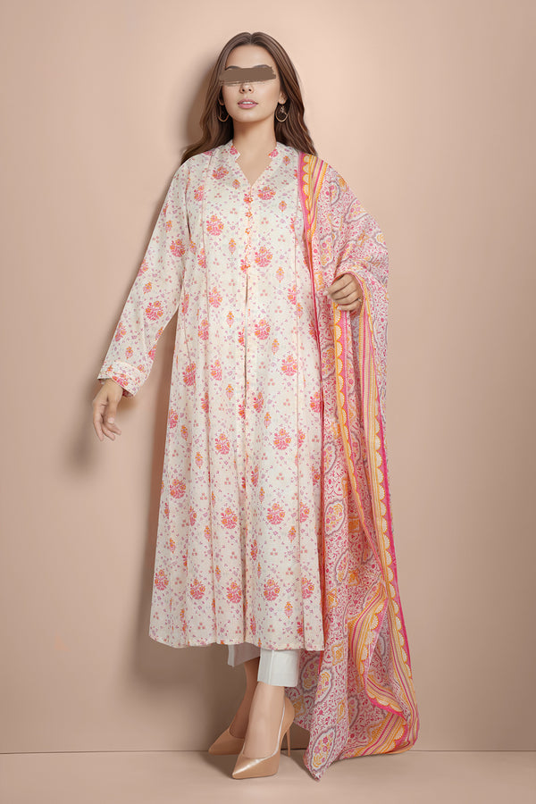 Unstitched Printed Lawn 2 Piece (Shirt/Dupatta)