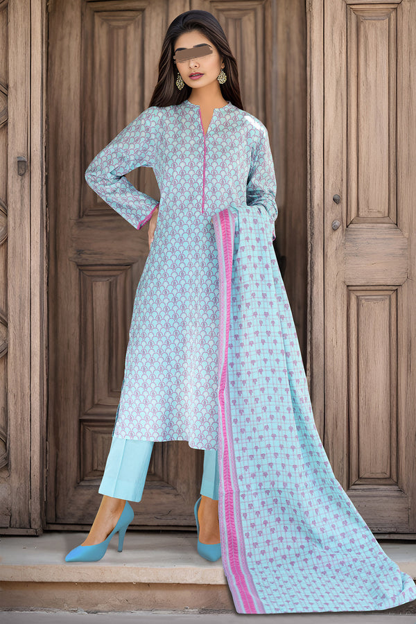 Unstitched Printed Lawn 2 Piece (Shirt/Trouser)