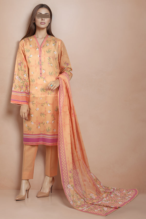 Printed Lawn Stitched/Unstitched 3 Piece