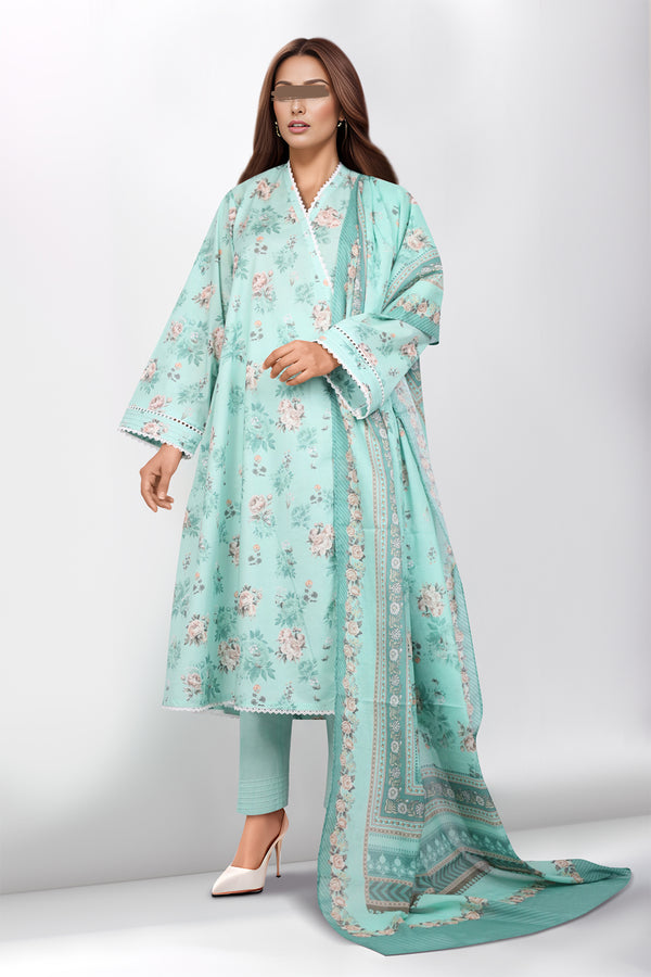 Unstitched Printed Lawn 2 Piece (Shirt/Dupatta)