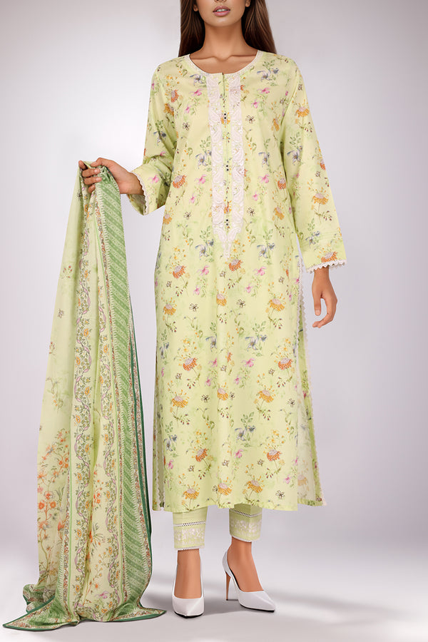 Unstitched Embroidered Self Jacquard Shirt