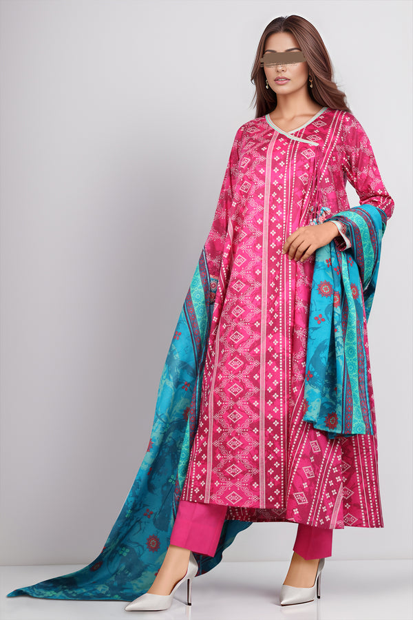 Unstitched Printed Lawn 2 Piece (Shirt/Dupatta)