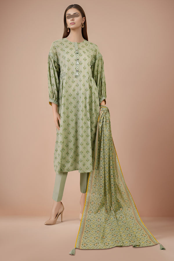 Unstitched Printed Lawn 2 Piece (Shirt/Dupatta)