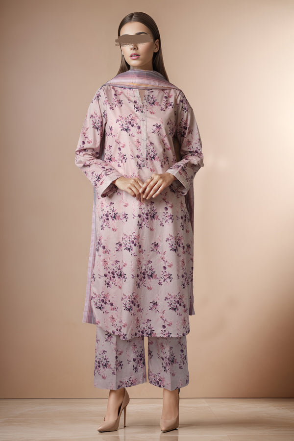 Unstitched Printed Lawn 3 Piece