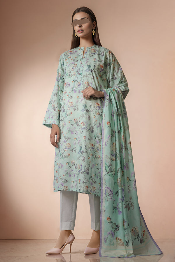 Unstitched Printed Lawn 3 Piece